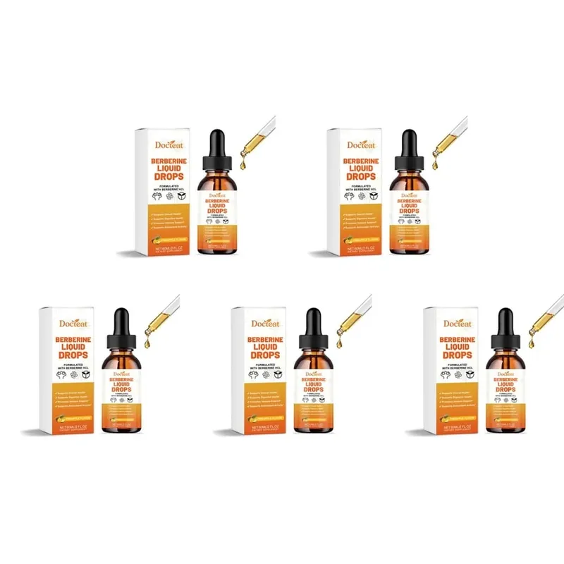 Docteat Berberine HCl Folyékony cseppek Támogatják az emésztés egészségét ceyloni fahéjjal és zöld kávébab ananász ízesítéssel 60 ml — image 11