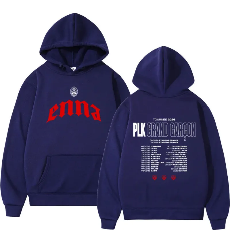 Rapper PLK Grand Garcon 2026 Tour Merch Hoodies Homens Mulheres Roupas Moda Hip Hop Pullovers Mangas Compridas Moletons Streetwear