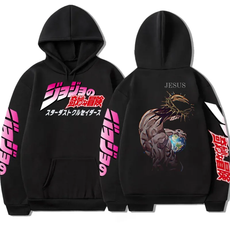 Jojo Bizarre Adventure Jesus Merch forgives Father's Bible Day hoodies men streetwear hip-hop sportswear casual top sweatshirt — image 7