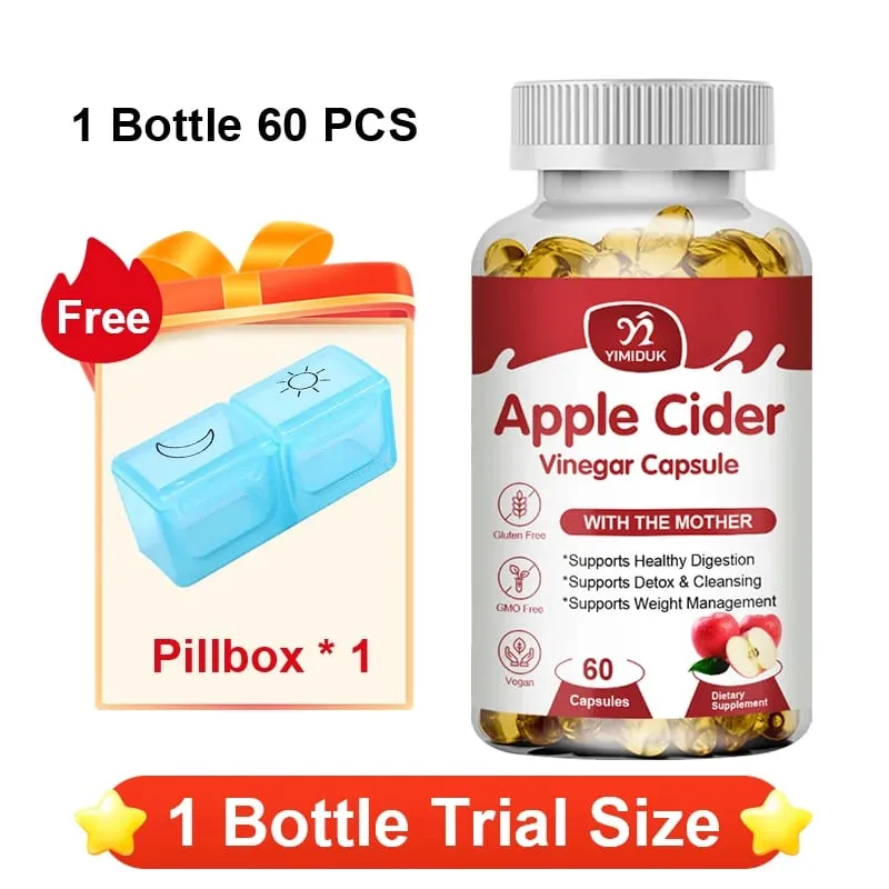 Apple Cider Vinegar Capsules 1600mg Supports Digestion Natural Cleansing Weight Management Immune Health & Metabolic Balance — image 8