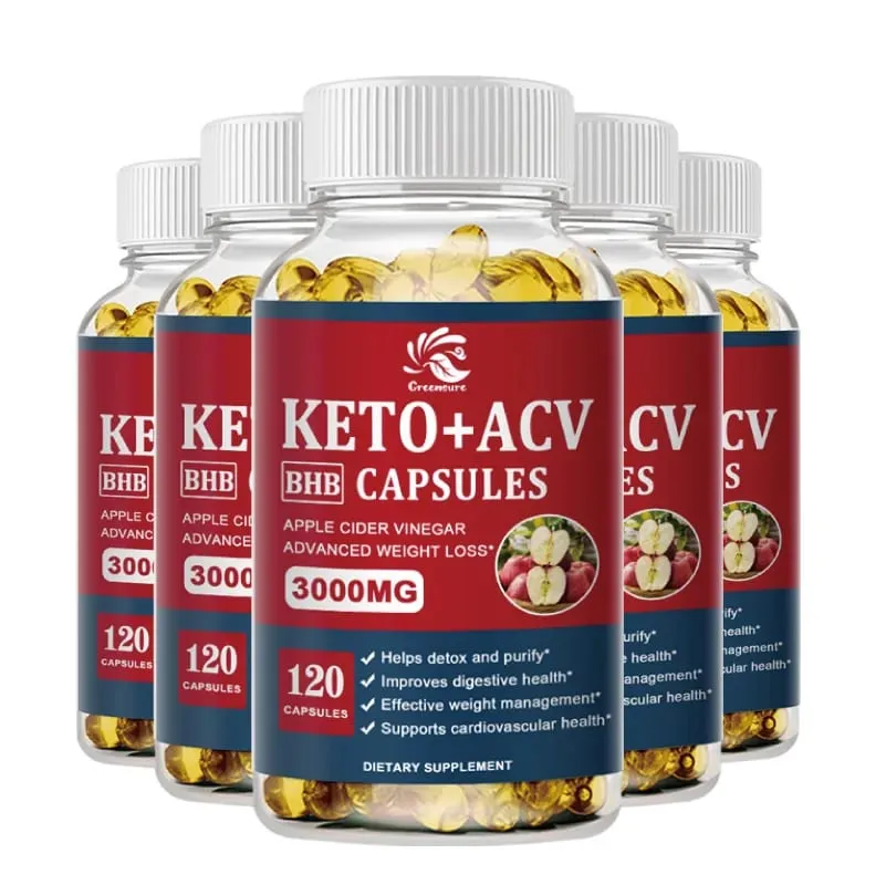 Greensure Keto Apple Cider Vinegar Capsules ACV with Apple Cider Keto Supplements Apple Flavor Formula for Men & Women