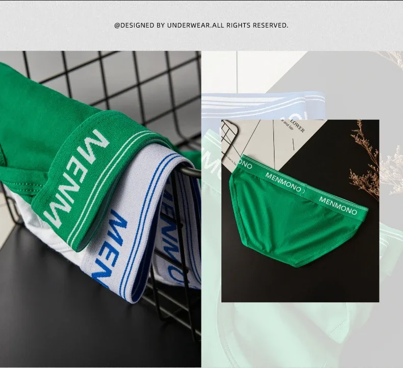 Homens maré de algodão triângulo novo sexy cintura baixa magro respirável juventude personalidade u convexo roupa interior masculina. — image 8
