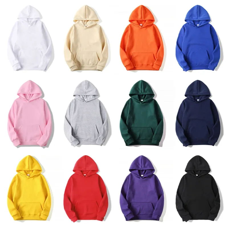 Blank Fleece Fashion Hoodies Men Pull Over Wholesale Hooded Sweatshirt Unisex Cheap Solid Hoodie In Bulk Sudaderas Con Capucha — image 18