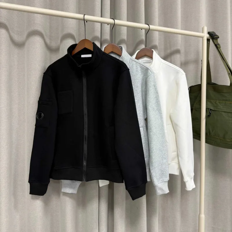 Spring New Style Casual Pure Color Stand Collar Jacket Men's Long Sleeve Zipper Closure Comfortable Cotton Sweatshirt — image 3