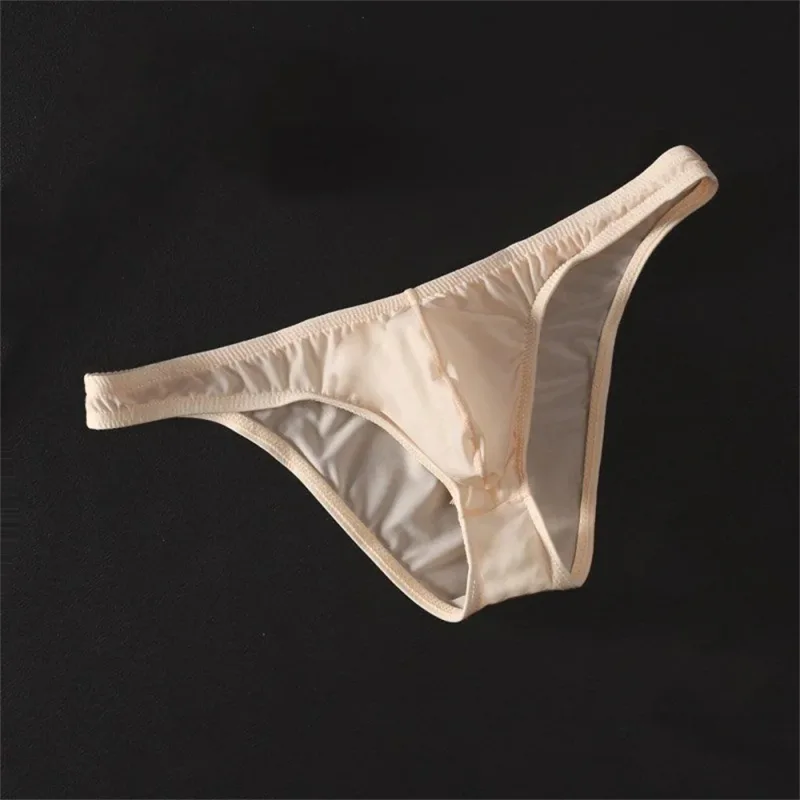 Sexy U Convex Briefs Thin Underwear Men Summer Breathable Silky Panties Male Calzoncillos Plus Size M-XXL — image 3