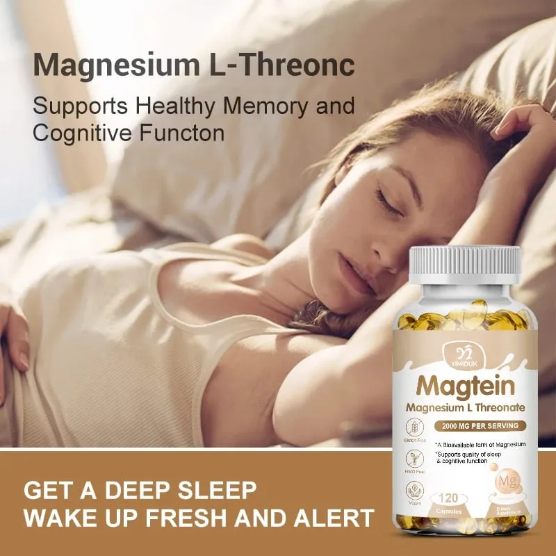 Pure Magtein Magnesium L-Threonate Capsules for Improves Sleep Quality & Cognitive Performance Reduces Anxiety & Neuro Health