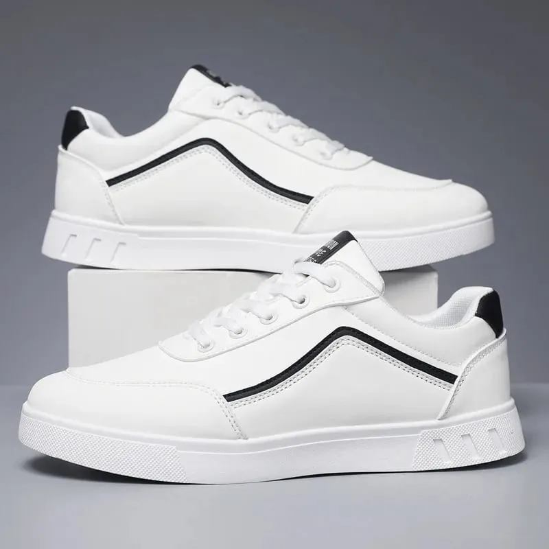 Λευκά Βουλκανιζέ Sneakers για Άντρες Flats Άνετα Παπούτσια Lace Up Fashion Plus Size 39-48 Φθινόπωρο Άνοιξη — image 4