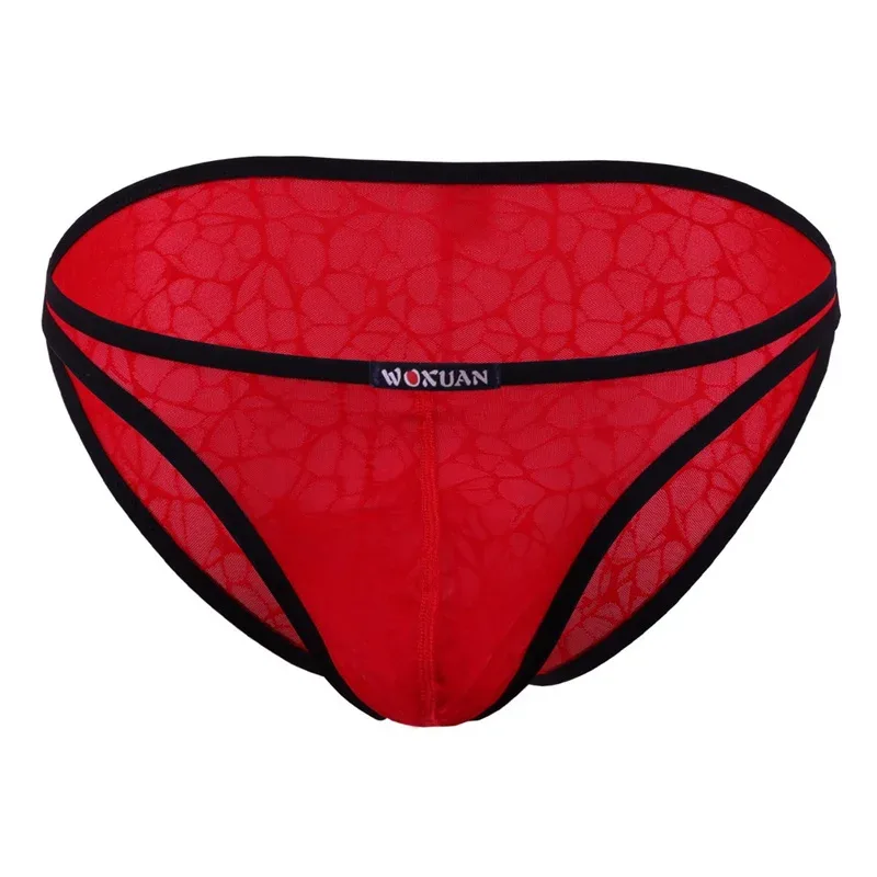 3PCS Lace Convex Briefs Men's Briefs Transparent Sexy Low Waist Mesh Quick-drying Solid Color Breathable Men Underwear — image 21