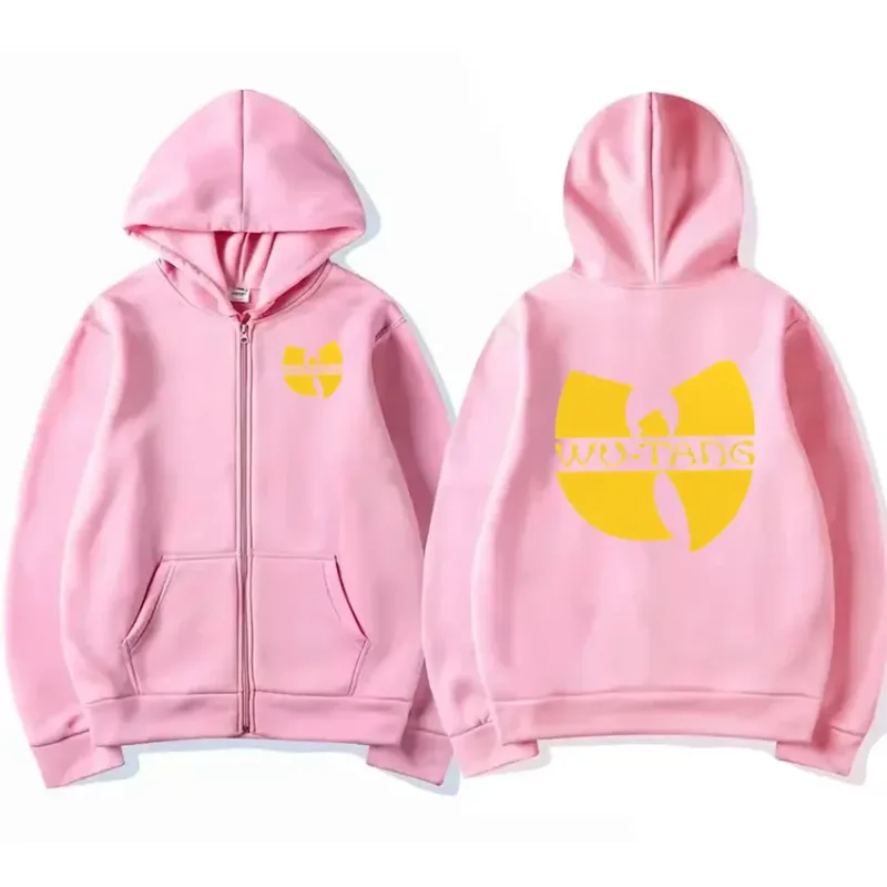 Hip Hop Années 90 Wu Clan T-tangs Grafik Luvtröja Herr Punkjacka med dragkedja för damer Långärmad fleece gotisk kappa Lösa streetwear — image 5