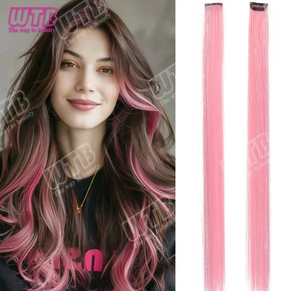 60cm Συνθετική περούκα BB Clip Έγχρωμη Επέκταση Μαλλιών με σύρμα λέιζερ Κατάλληλη για γυναίκες κορίτσια για να φορούν σε γιορτές και πάρτι — image 12