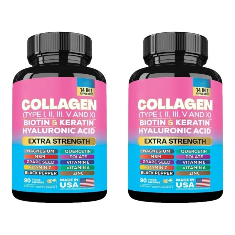 Collagen Biotin Keratin Hyaluronic Acid Capsules Extra Strength with Vitamin A C E and Zinc Skin Health 90 Capsules — image 8
