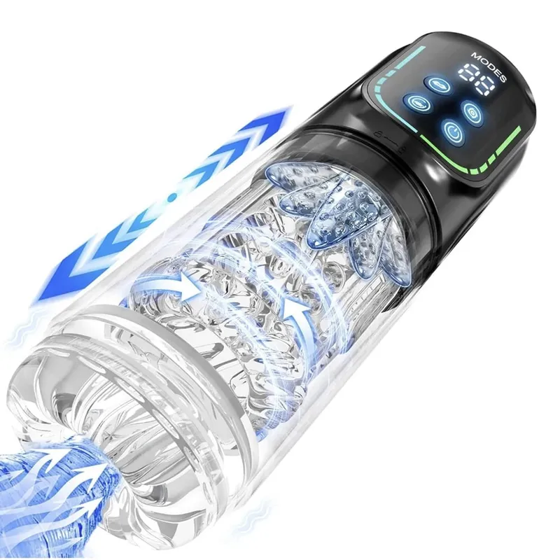 Automata férfi maszturbátor teleszkópos forgó férfi maszturbáló csésze szívógép LCD digitális szimuláció szopás szexjáték — image 7