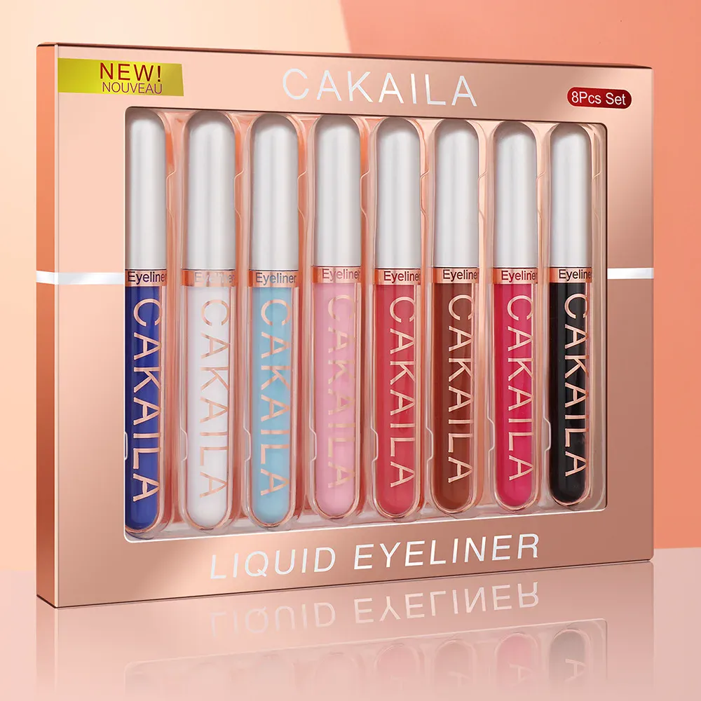 8 színű készlet vízálló szemceruza tollak hosszan tartó csillogó és színes szem smink kozmetikumok Beauty matt szemceruza ceruza készlet — image 5