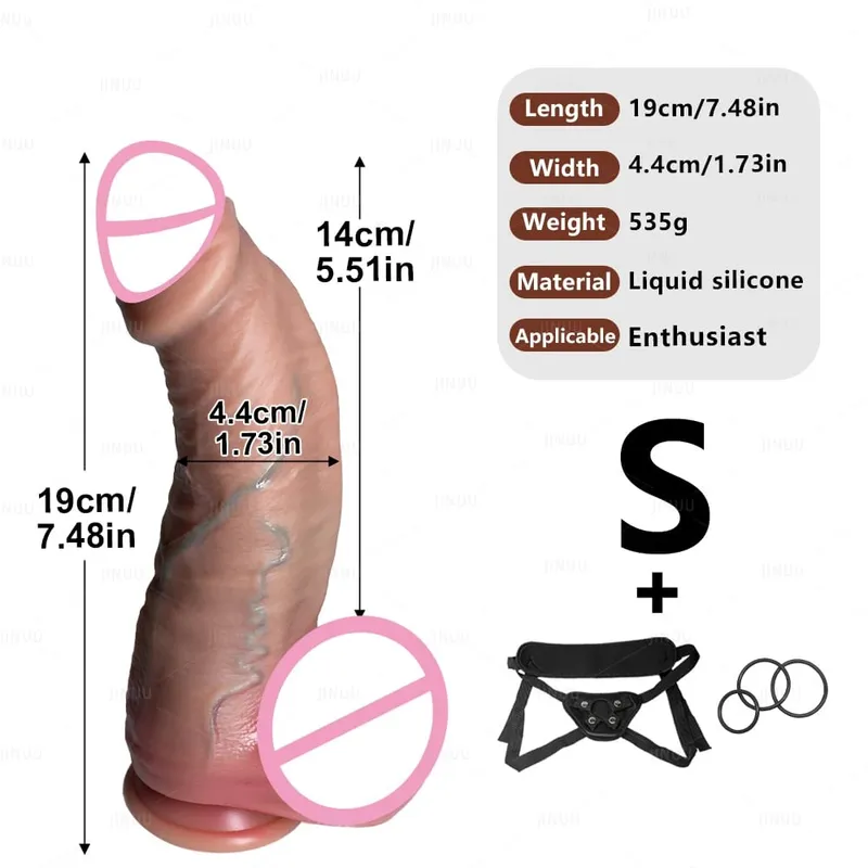 Makatotohanang 3 Sukat Phimosis Dildo Makatotohanang Ari ng Lalaki Malambot Silicone Mga Maselang Panlalaki Vaginal Masturbation Suction Cup Dick Babae Anal Sex — image 12
