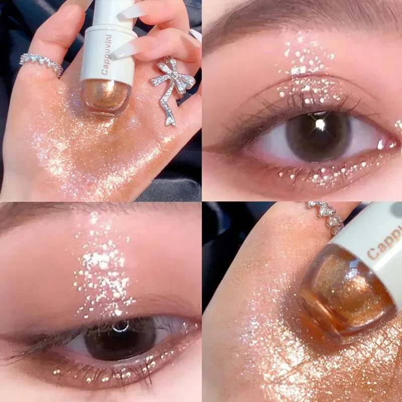 Cappuvini Liquid Eyeshadow High-Gloss Shiny Mermaid Pearl Tears Brightening Glitter Highlighter Quick Drying Eyeliner — image 11