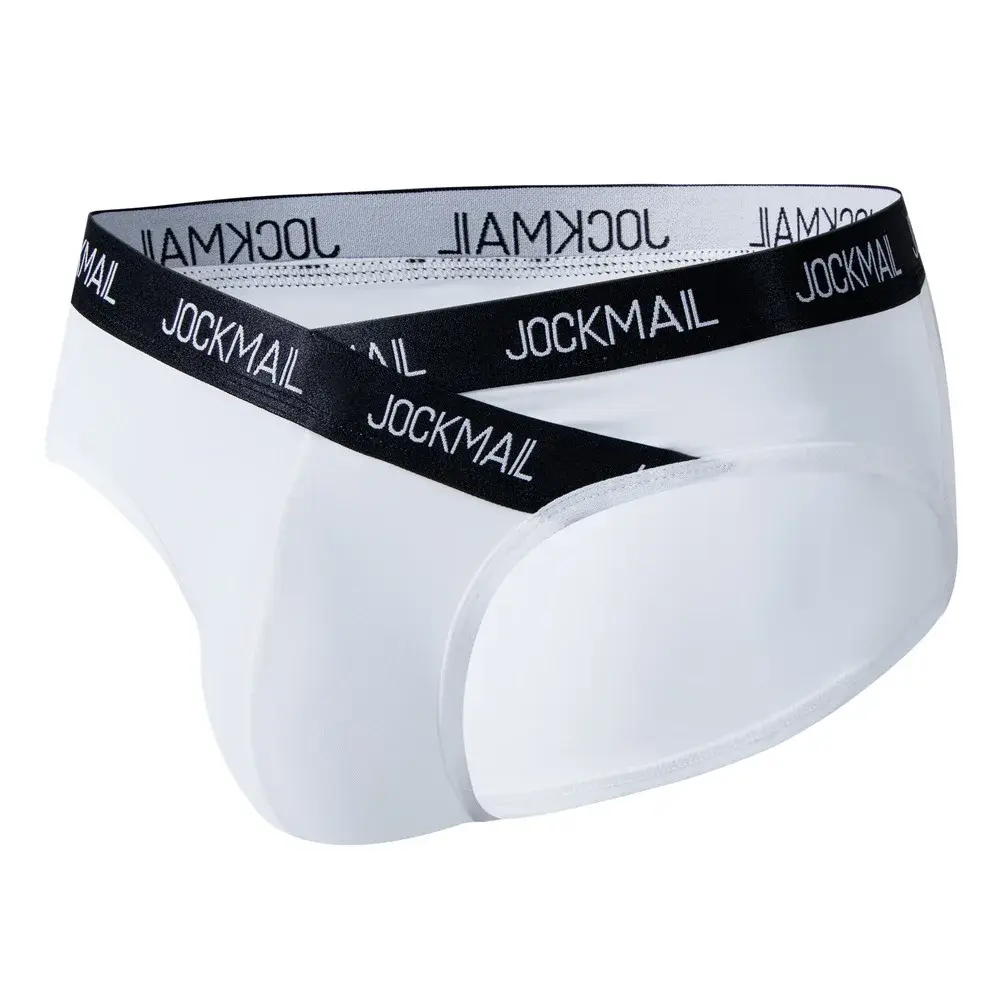 Jockmail Mens Underwear Low Waist Sexy Letter Sports Breathable Summer Ice Silk Briefs Malaking Bag Nylon Solid na Kulay na Panti ng Lalaki — image 27