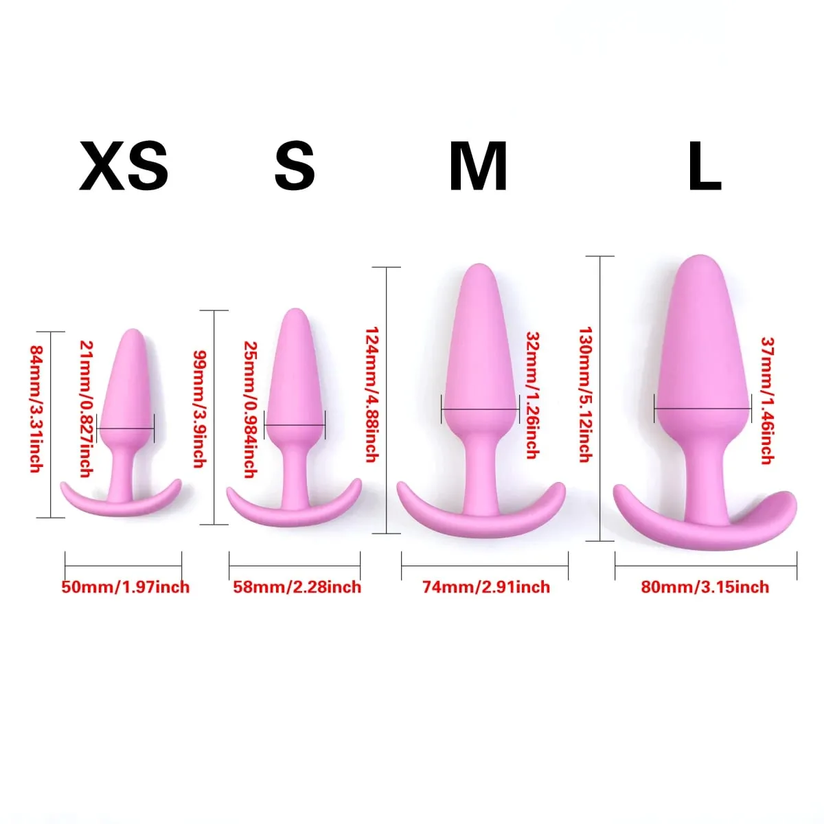 Four different sizes of silicone plugs Prostate massage anal dilators adult masturbation sexual health adult couples sex toy — image 3
