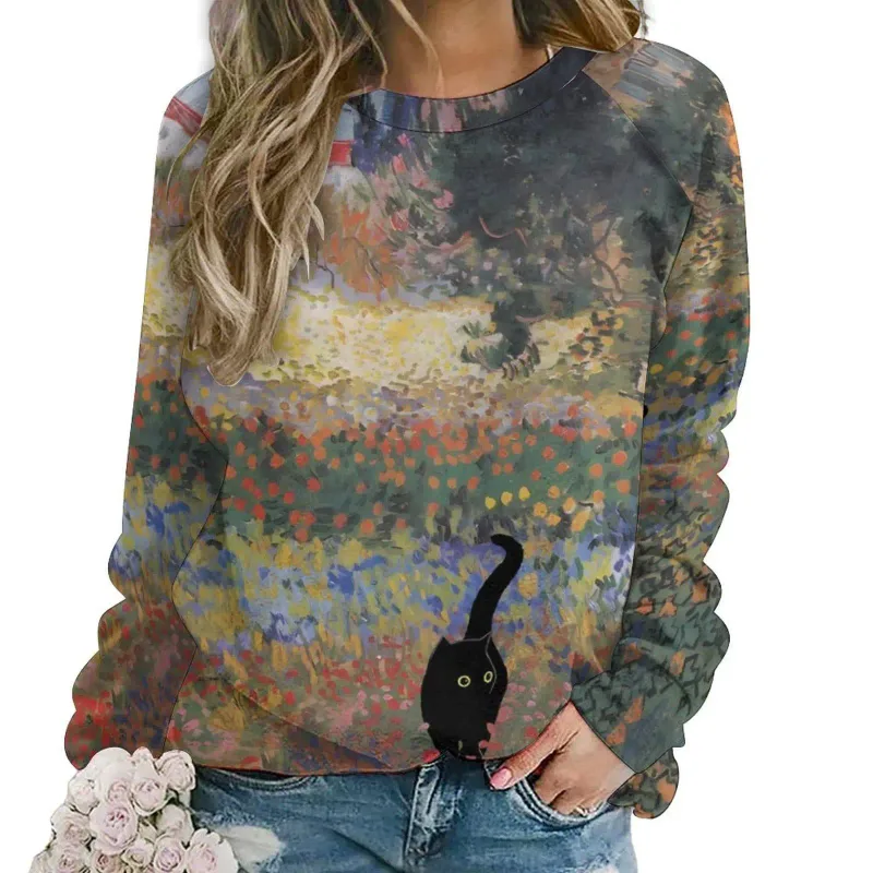 Fashion Butterfly flowers Women round-neck sweatshirt 3D Print Streetwear Autumn Y2k Sweatshirts Pullovers Woman Clothing Tops — image 17