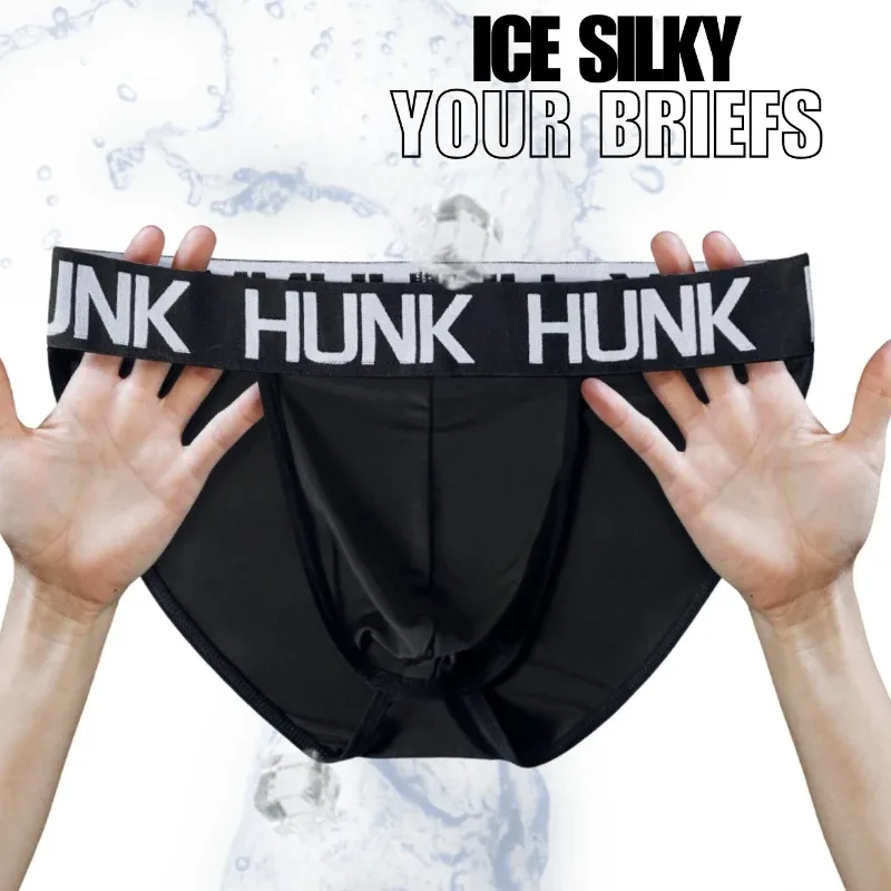 Sexy Men Low Rise High Cut Bikini Briefs Ice Silk Soft Lightweight Breathable Underwear Sport Workout Daily Single Underpants — image 11