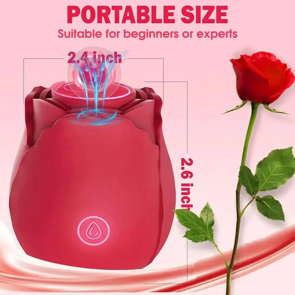 Rose Shape Szívó Vibrátor Klitorisz stimulátor Vákuumos mellbimbó szájmasszírozó női G pont hüvely felnőtt szexjátékok nőknek — image 5