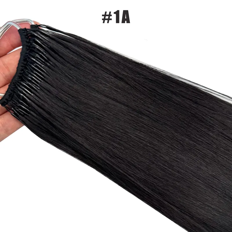 Straight Korea Δημοφιλή Cotton String Twins Hair Extensions Brazilian Remy Hair 0,5G/Pcs Keratin I-Tip Human Hair for Woman