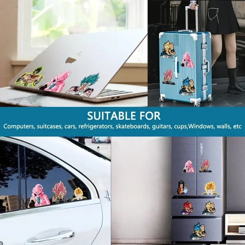 Autocollant lenticulaire 3D Anime Goku Vegeta, décalcomanies imperméables pour voiture, réfrigérateur, planche à roulettes, etc. cadeaux pour enfants — image 5