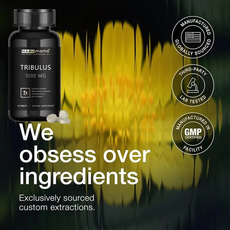 Tribulus Terrestris 1000 מ"ג אבקת תמצית 60 טבליות - תוסף זכר לשיפור סיבולת וביצועי משחק מהירים