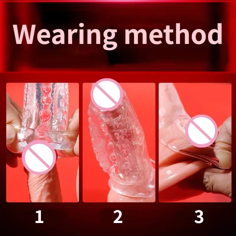 Penis Enlargement Sleeve Thickened Cock Ring Penis Extended Delay Time Sex Toys Lock Semen Adult Sex Products Penis Extension — image 6