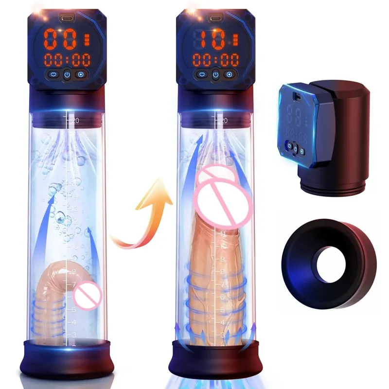 Elektromos férfi maszturbátorok péniszszivattyú vákuumszívó vibrátor 5 szívás 6 edzésmód vízálló digitális kijelző felnőtt szexjáték — image 1