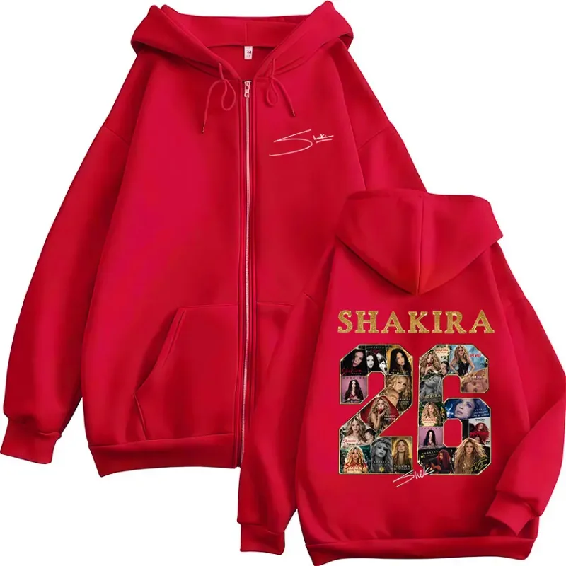 Shakira LMYNL 2026 World Tour Graphic Zipper Hoodies Men's Women Clothing Fashion Fleece Long Sleeve Zip Up Sweatshirts Jackets — image 9