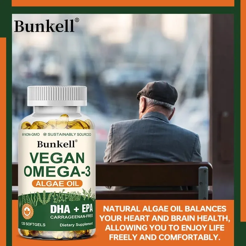 Omega 3 algaolaj | Plusz DHA EPA nem GMO Általános egészség | Halolaj-helyettesítő 120 kapszula Lágy kapszula — image 2