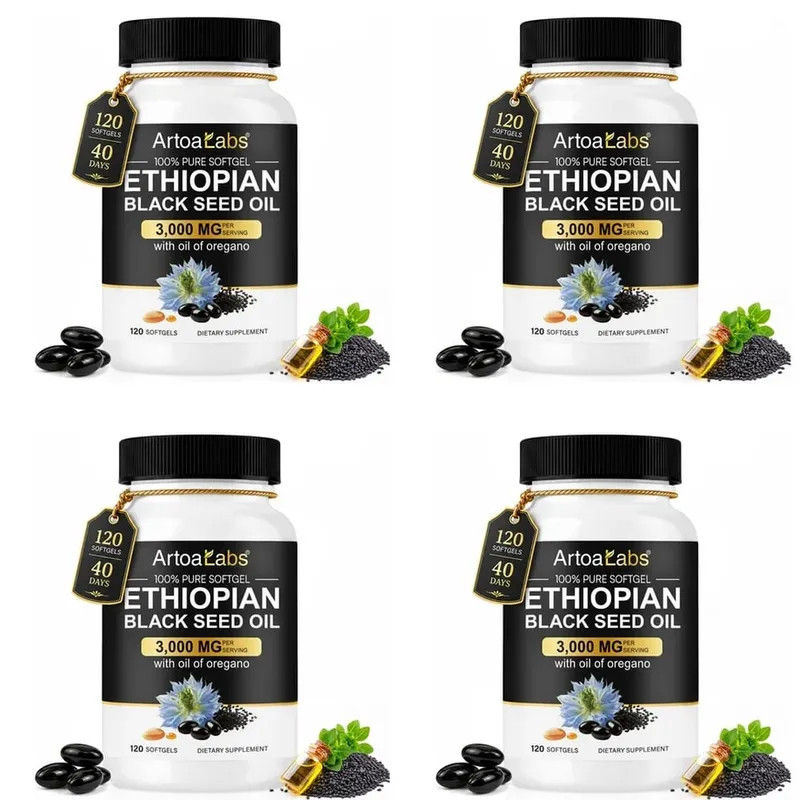 Etióp feketemag olaj 3000 mg lágyzselé oregánóolajjal támogatja az immunrendszer egészségét, az emésztés egyensúlyát és a napi vitalitást 120 Count — image 10