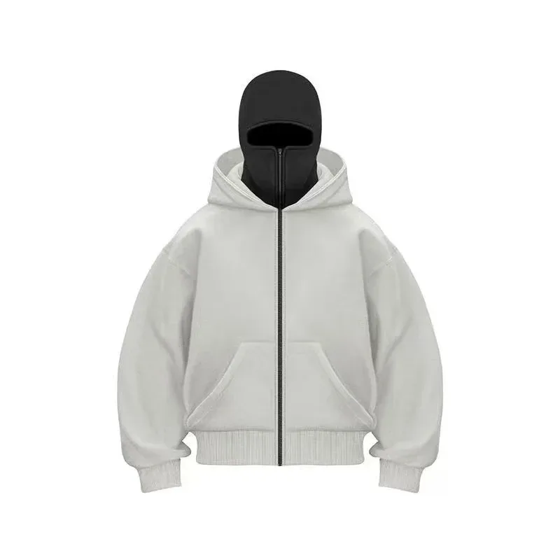 Men's and Women's Berets - Rock Style - Fall/Winter Collection - New Product - Double-Layered Hooded Sweatshirt - Zipper Jacket — image 6