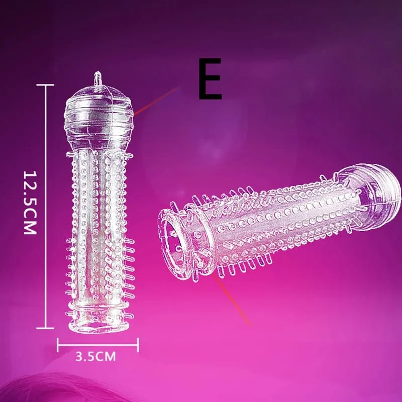 Reusable Condoms with stud Delay Ejaculation Sex Toys for Men G Spot Stimulation Penis Sleeve Contraception Cock Ring Extender — image 9