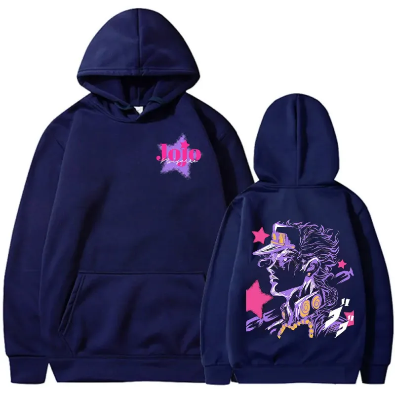 Anime JoJo Bizarre Adventure Kujo Jotaro Hoodies Men Women Clothing Fashion Casual Pullovers Long Sleeves Oversized Sweatshirts — image 3