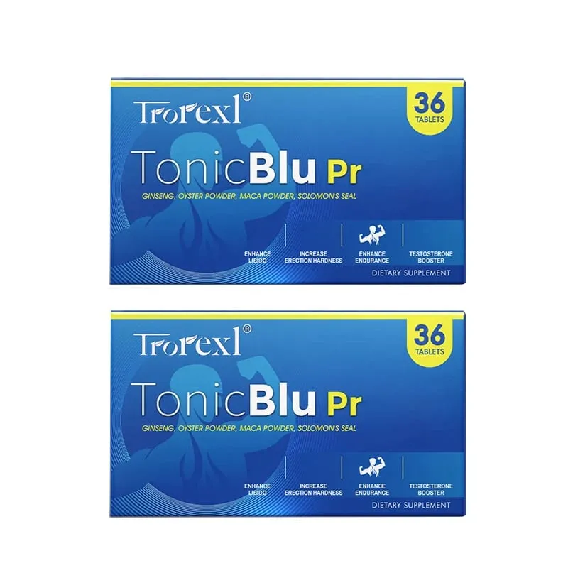 TonicBluPro Blue Pills Male Enhancing Supplements Support Stamina & Energy Natural Oyster & Ginseng Tablets