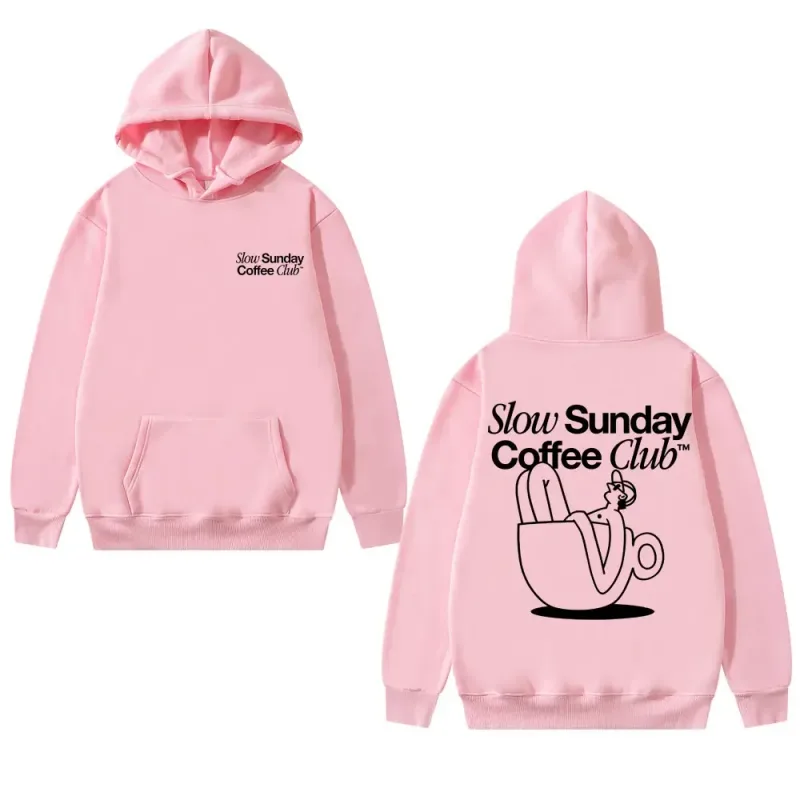 Unisex Slow Sunday Coffee Club Hoodie Pullover Funny Meme Vintage Casual Streetwear tröja, flera färger tillgängliga — image 9