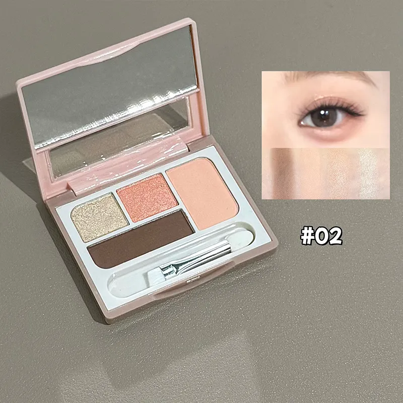 ART VALUE 4 Colors Eyeshadow Palette Glitter Pearlescent Matte Eye Shadow Shimmer Makeup Lasting Eye Makeup Contouring Highlight