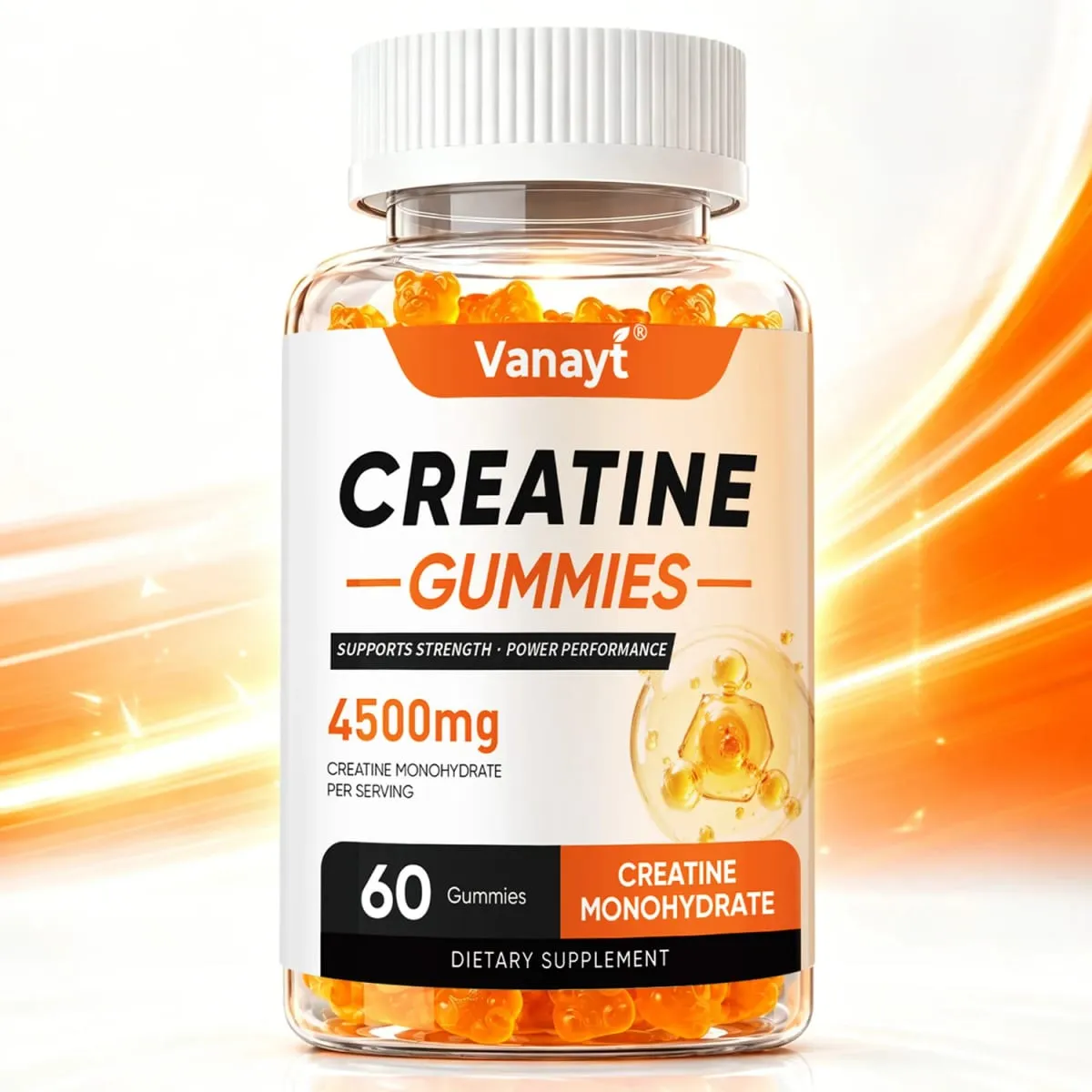 Creatine Monohydrate Gummies 4500mg - Boost Energy Build Muscle Mass and Improve Athletic Performance