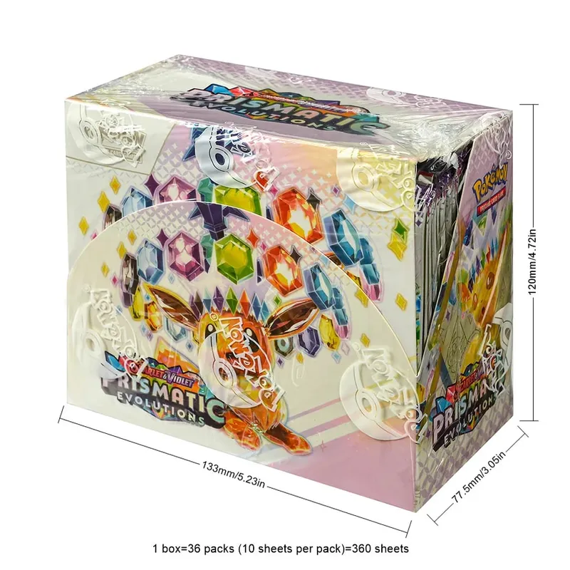 Εμπορική κάρτα Pokémon 360Pcs English Pokémon TCG: Prismatic Evolutions Scarlet Violet Box 36 Pack Box — image 8