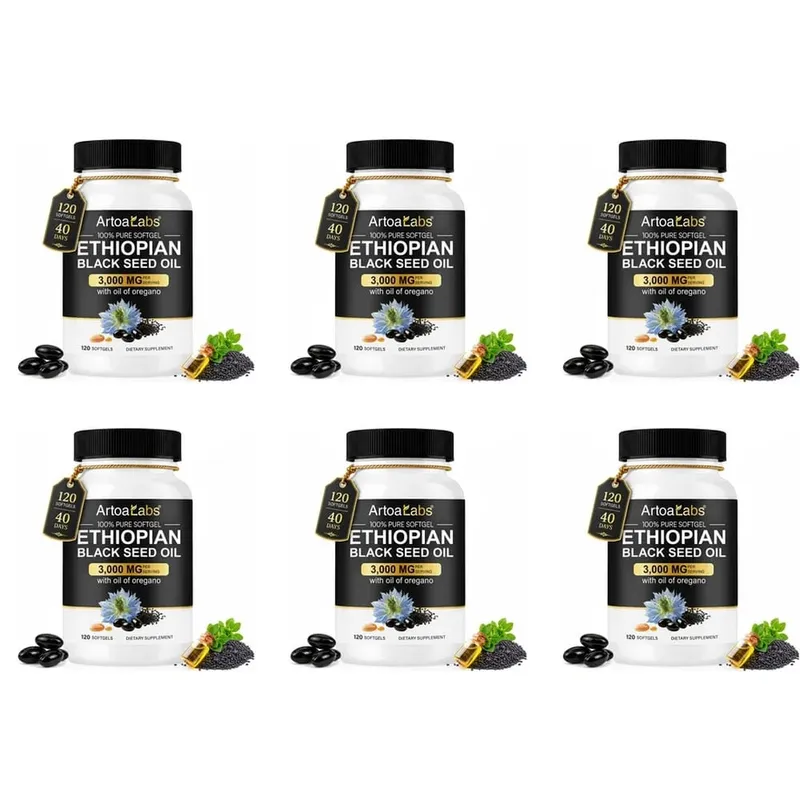 Etióp feketemag olaj 3000 mg lágyzselé oregánóolajjal támogatja az immunrendszer egészségét, az emésztés egyensúlyát és a napi vitalitást 120 Count — image 12