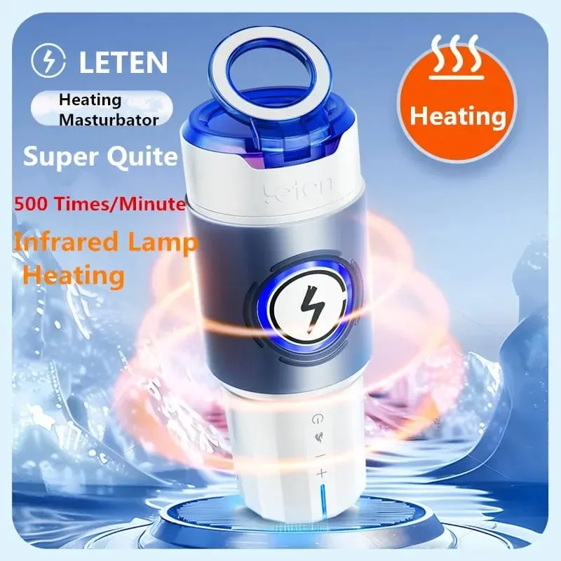 Leten Quite And Power Heating Automatic Male Masturbator Cup Electric Stroker with Phone Holder Warming Adult Sex Toys — image 2