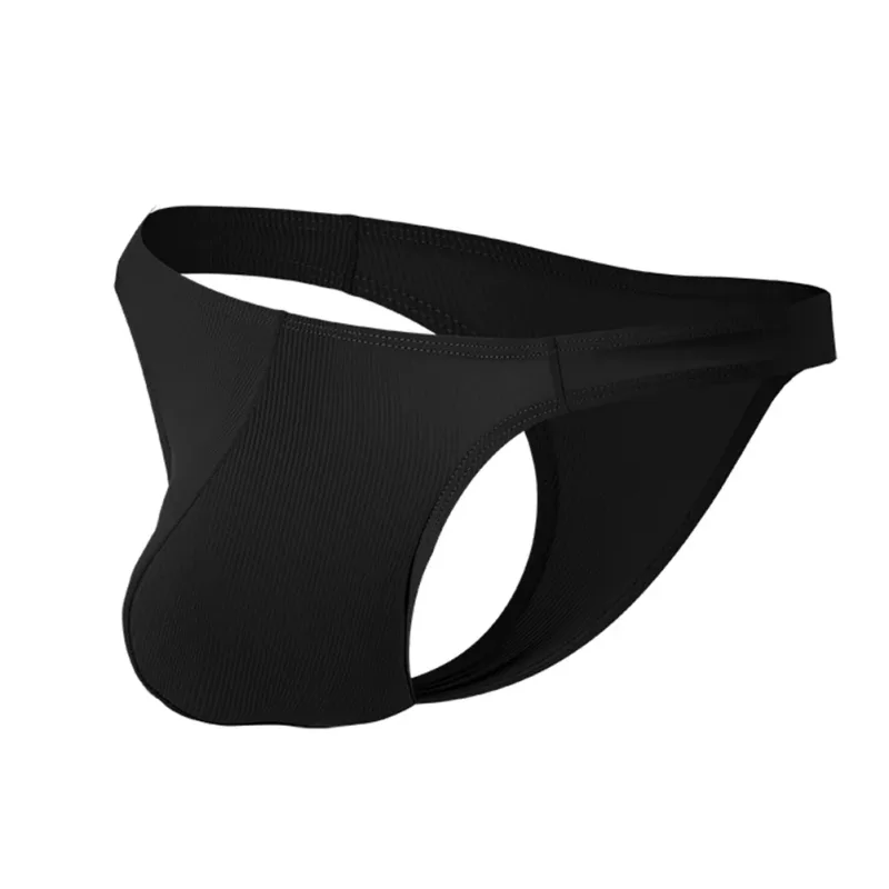 Ice Silk Thongs Men Sexy Underwear Soft Ribbed G-string Breathable Underpants Seamless Panties Male Lingerie Bulge Pouch Briefs — image 5