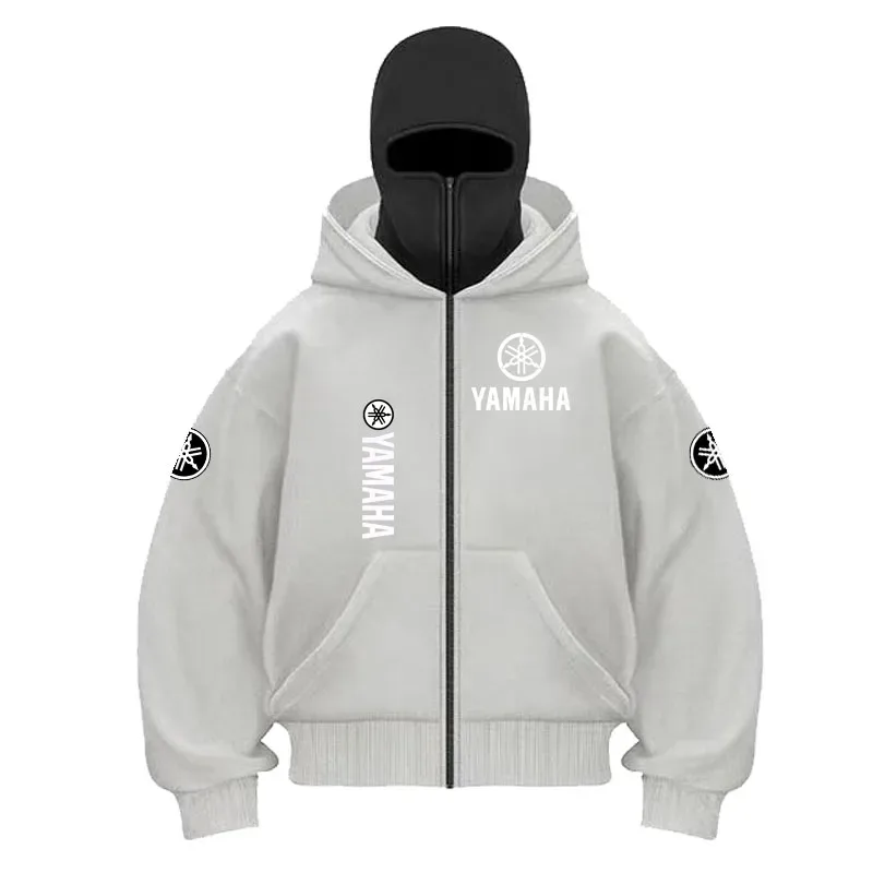 Máscara de ciclismo de algodão com logotipo da Yamaha, moletom com capuz com zíper, masculino e feminino, outono e inverno, novo estilo, moda casual, retrô, ciclismo — image 10