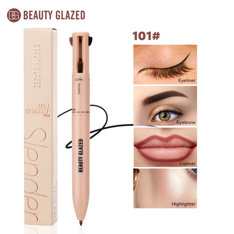 Beauty Glazed Πολυλειτουργικό Μολύβι Μακιγιάζ Μολύβι Φρυδιών Μολύβι Μολύβι Λάινερ Χειλιών Highlighter 4 σε 1 Ματ φινίρισμα για μπαλάκια μακιγιάζ