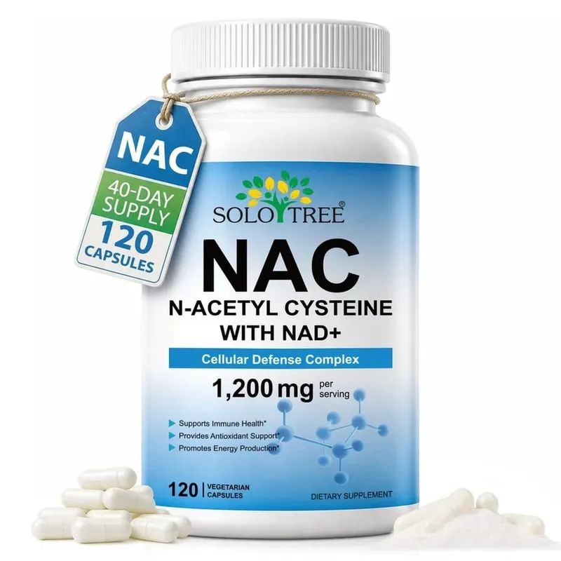 NAC 1150mg NAD+ 50mg Κάψουλες Σύμπλεγμα Κυτταρικής Άμυνας για Αντιοξειδωτική Υποστήριξη Ανοσοποιητικής Υγείας & Παραγωγή Ενέργειας Non-GMO 120 Ct