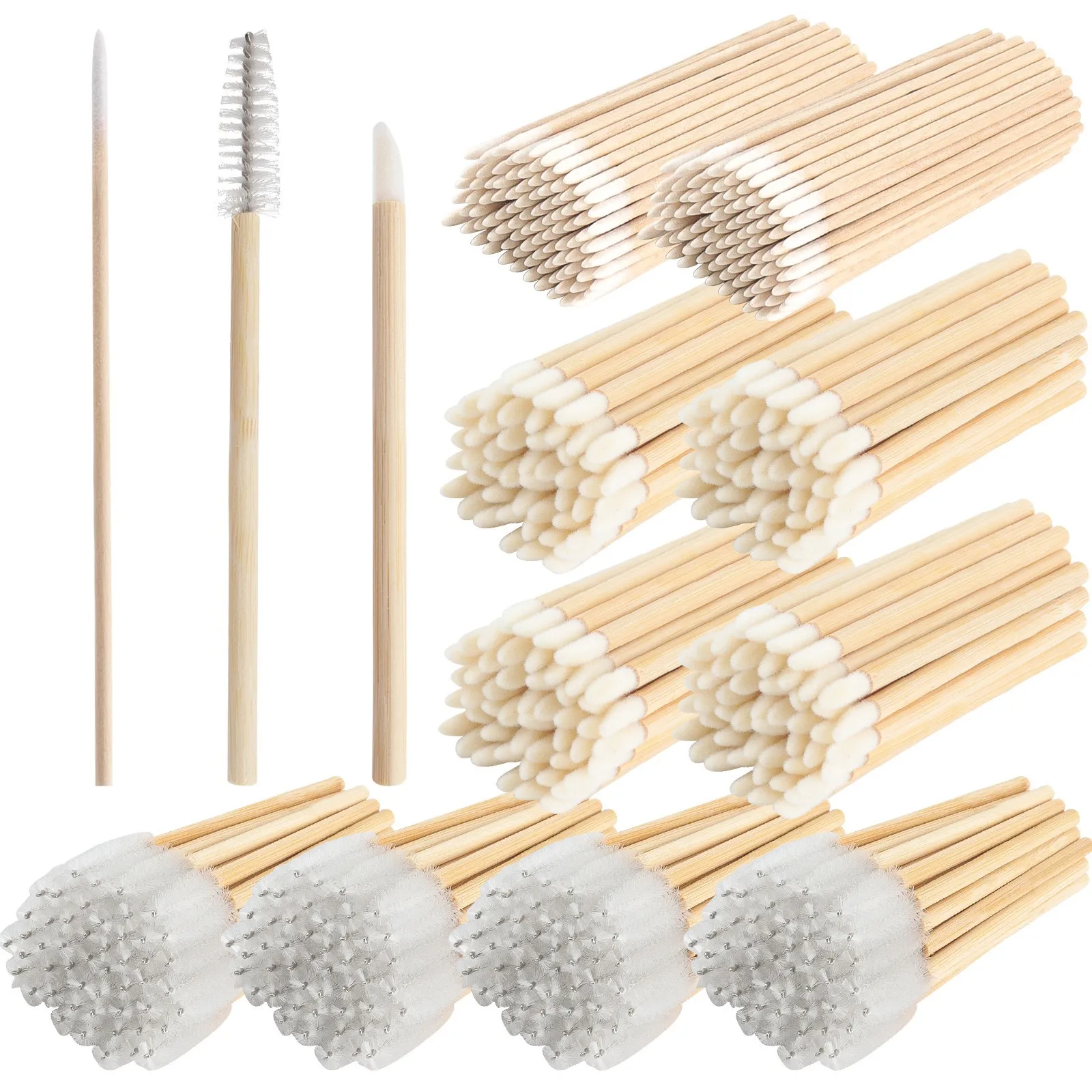 50pcs Bamboo Stick Disposable Flocked Lip Brushes Portable Lip Gloss Applicator Wands Lipstick Makeup Lash Tattoo Beauty Tools — image 3