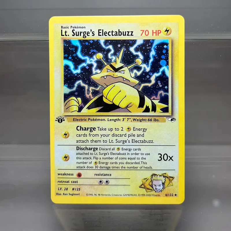 PKM Cards Edition 1st Gym Challenge 1996 Base Set Single Foil Cards Mewtwo Gengar Raichu Card Collection Cards PTCG Proxy Cards — image 9