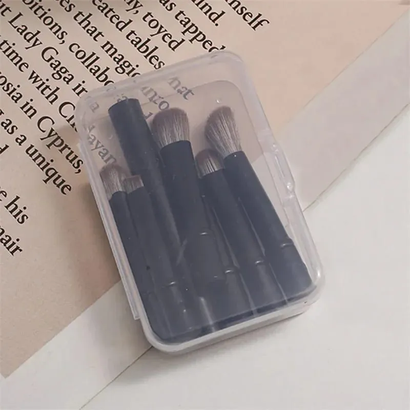 6 τμχ Mini Travel Brushes Makeup Set with Box Portable Cosmetic Powder Foundation Blush Blending Concealer Make Up Brushes