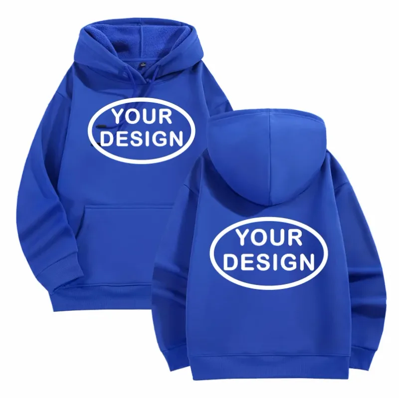 Na-customize na Naka-print na Mga Hoodies ng Lalaki at Babae na Loose Casual Fashion Long Sleeved Pullovers na Burdado na LOGO Street Sports Shirts — image 12
